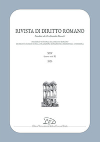 Rivista di diritto romano. Nuova serie. Vol. 25